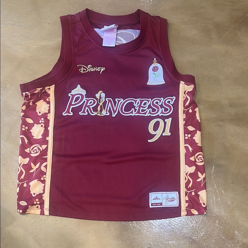 Disney Princess Burgundy/deep red with gold. woman Jersey.